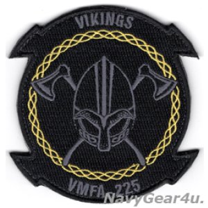 画像: VMFA-225 VIKINGS 部隊パッチ（ブラックアウトVer./ベルクロ付き）