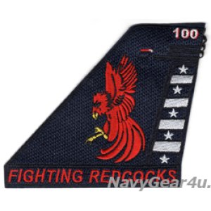 画像: VFA-22 FIGHTING REDCOCKS F/A-18F NA100 CAGバード2024垂直尾翼パッチ（ベルクロ有無） 