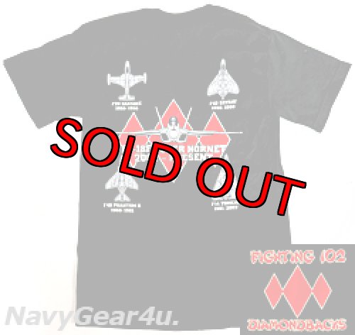 画像1: VFA-102 DIAMONDBACKS NEWオフィシャルヒストリーT-シャツ（ブラック）