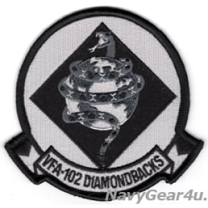 画像: VFA-102 DIAMONDBACKS部隊パッチ（ブラックアウトVer./ベルクロ有無）