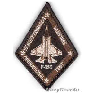 画像: VX-9 VAMPIRES DETエドワーズ F-35Cショルダーパッチ （デザート/ベルクロ付き）