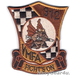 画像: VMFA-312 CHECKER BOARDS部隊パッチ(デザート/ベルクロ付き)