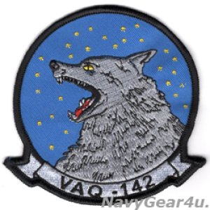 画像: VAQ-142 GRAY WOLVES部隊パッチ(NEW Ver./ベルクロ有無)
