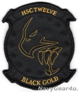画像: HSC-12 GOLDEN FALCONS DET.2"BLACK GOLD"部隊パッチ（ベルクロ有無）