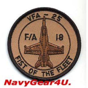画像: VFA-25 FIST OF THE FLEET F/A-18Cショルダーバレットパッチ（デザート）
