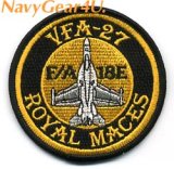 画像: VFA-27 ROYAL MACES F/A-18Eショルダーバレットパッチ（ベルクロ有無）
