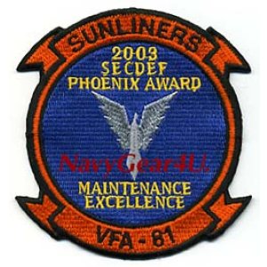 画像: VFA-81 SUNLINERS 2003 SECDEFフェニックスアワード受賞記念パッチ