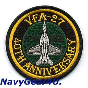画像: VFA-27 ROYAL MACES部隊創設40周年記念F/A-18Eショルダーバレットパッチ（ベルクロ有無）