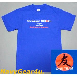 画像: 東北応援"We Support TOHOKU"ONE TEAM T-シャツ（ジャパンブルー）