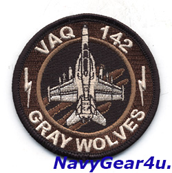 画像1: VAQ-142 GRAY WOLVES EA-18Gショルダーバレットパッチ（デザート）