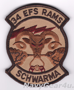 画像1: 388FW/34EFS RUDE RAMS 部隊パッチ（ベルクロ付き）