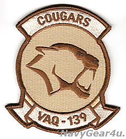 画像1: VAQ-139 COUGARS部隊パッチ（NEWデザートVer./ベルクロ有無）