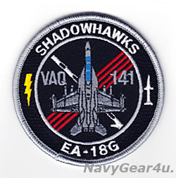 画像1: VAQ-141 SHADOWHAWKS EA-18Gショルダーバレットパッチ（グレイボーダー/ベルクロ有無）