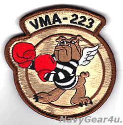 画像1: VMA-223 BULLDOGS部隊パッチ(デザートカモ/ベルクロ付き）