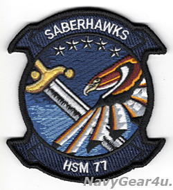 画像1: HSM-77 SABERHAWKS部隊パッチ（ベルクロ有無）