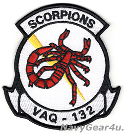 画像1: VAQ-132 SCORPIONS部隊パッチ（ホワイト現行Ver./ベルクロ有無）