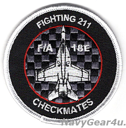 画像1: VFA-211 FIGHTING CHECKMATES F/A-18Eショルダーバレットパッチ（ブラックアウトVer./ベルクロ有無）