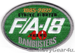 画像1: VFA-195 DAMBUSTERS 1985-2025年F/A-18ホーネット運用（VFA化）40周年記念ショルダーパッチ（ベルクロ有無）