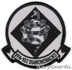 画像1: VFA-102 DIAMONDBACKS部隊パッチ（ブラックアウトVer./ベルクロ有無）