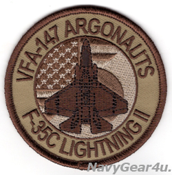 画像1: VFA-147 ARGONAUTS F-35Cショルダーバレットパッチ（デザートFDNF Ver.ベルクロ有無）
