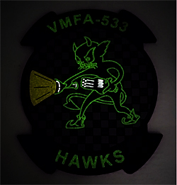 画像2: VMFA-533 HAWKS "BLACK MAC" PVC部隊パッチ（ベルクロ付き）