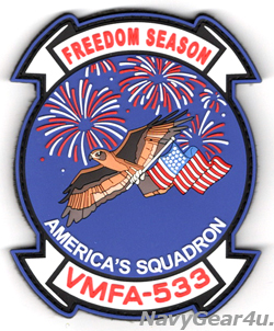 画像1: VMFA-533 HAWKS "FREEDOM SEASON" PVC部隊パッチ（建国記念Ver./ベルクロ付き）