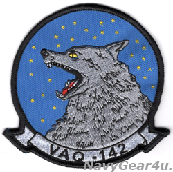 画像1: VAQ-142 GRAY WOLVES部隊パッチ（NEW Ver./ベルクロ有無）