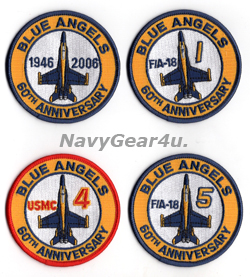 画像2: ブルーエンジェルズ1946-2006部隊創設60周年記念ショルダーパッチ８枚セット（デッドストック）