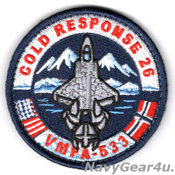 画像1: VMFA-533 HAWKS コールドレスポンス2026参加記念ショルダーパッチ（ベルクロ付き）
