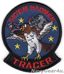 画像1: VAW-125 TIGERTAILS "SIC'EM BADMEN"TRACERショルダーパッチ（ネイビー/ベルクロ有無）
