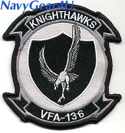 画像1: VFA-136 KNIGHTHAWKS 部隊パッチ（グレイ）