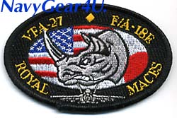 画像1: VFA-27 ROYAL MACES RHINOショルダーパッチ（左肩用/ベルクロ有無）