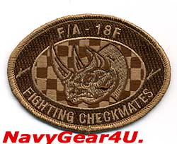 画像1: VFA-211 FIGHTING CHECKMATES RHINOショルダーパッチ（デザート）