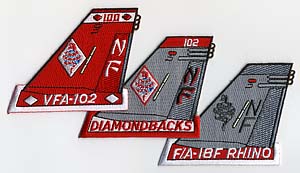 画像: VFA-102 DIAMONDBACKS NF102 飛行隊長機尾翼パッチ