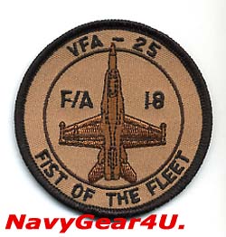 画像1: VFA-25 FIST OF THE FLEET F/A-18Cショルダーバレットパッチ（デザート）
