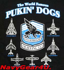 画像: VFA-143 PUKIN' DOGS部隊オフィシャル・ヒストリーT-シャツ