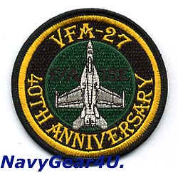 画像1: VFA-27 ROYAL MACES部隊創設40周年記念F/A-18Eショルダーバレットパッチ（ベルクロ有無）